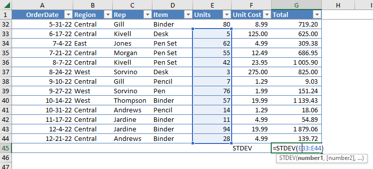 How To Use STDEV Function Guide With Examples Ajelix