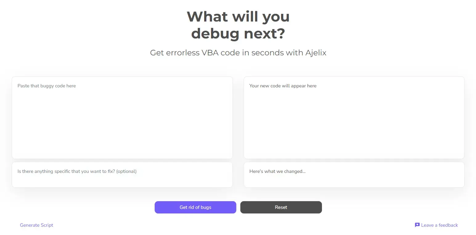 ajelix excel vba code debugger - screenshot from ajelix portal