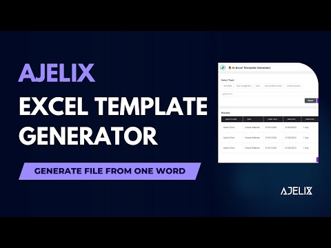Create Professional Excel Spreadsheets Automatically with AI Template Generator! Ajelix