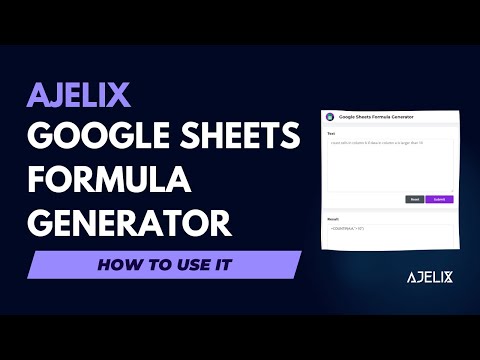 How To Generate Google Sheets Formulas Automatically - Ajelix