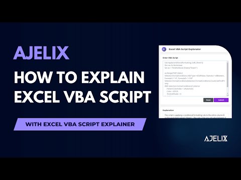How To Explain VBA Script with Excel VBA Script Explainer - Ajelix