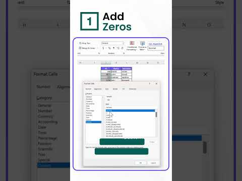 Create ZIP codes and serial numbers with leading zeros in #Excel #productivity #howto #tip