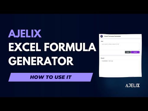 How To Generate Excel Formulas Automatically - Ajelix