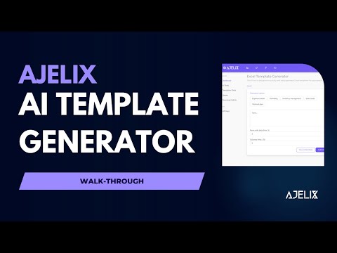 AI Excel Template Generator - Create Professional Templates - Open AI in Excel - Ajelix Excel Tools