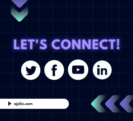 Let's connect on social media - Ajelix