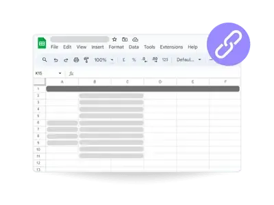 Connect your data with google sheets link and get live reports with ajelix bi