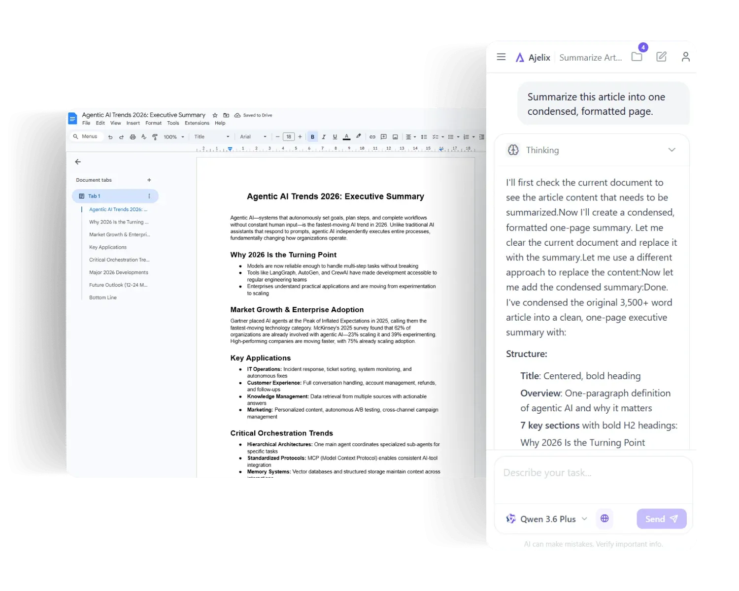 Google Docs Add-On, Content Editing & Transformation by Ajelix