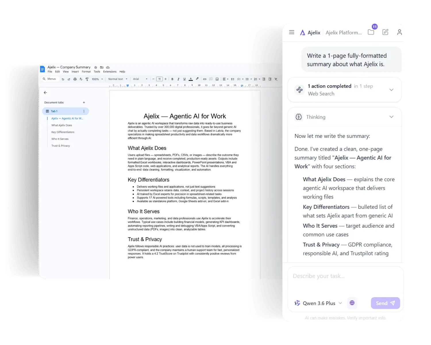 Google Docs Add-On, Document Writing & Generation by Ajelix