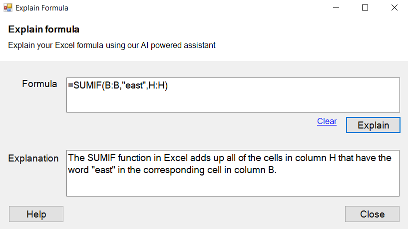 Excel Formula Explainer - Excel Add-in - Ajelix