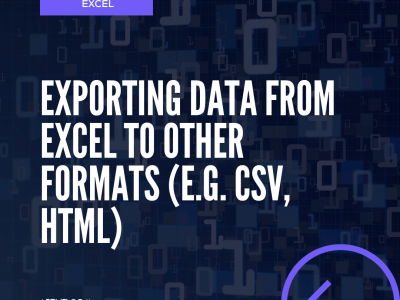 Exporting data from Excel to other formats (e.g. CSV, HTML)