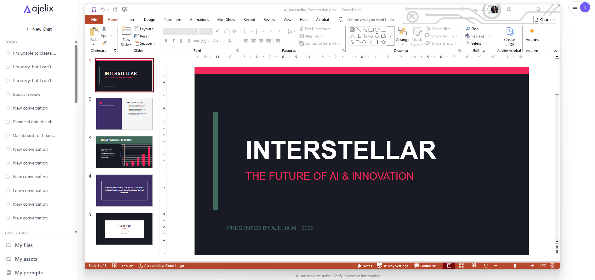 ai chat generated power point presentation