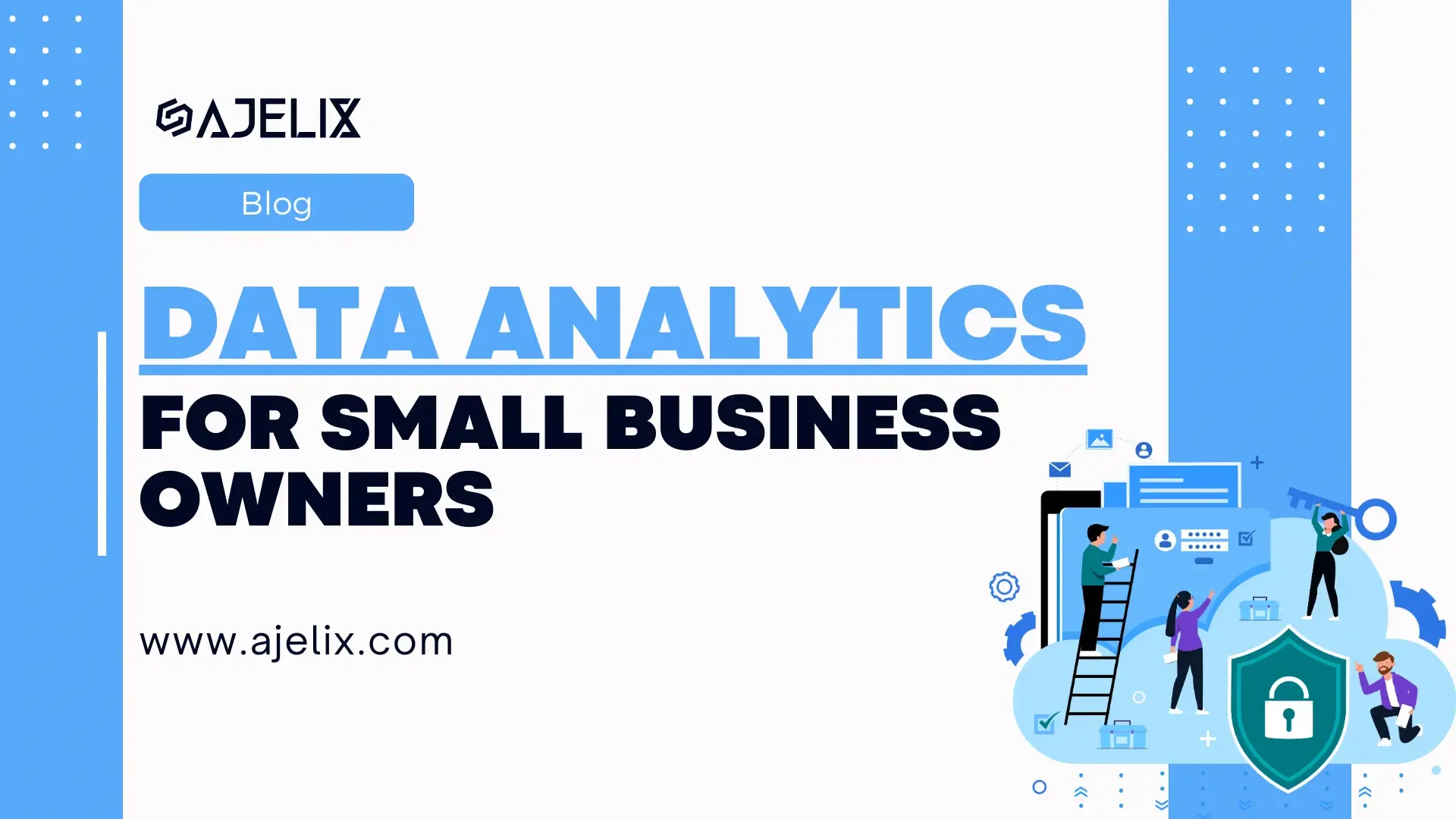 Data analytics for small business banner - blog by ajelix