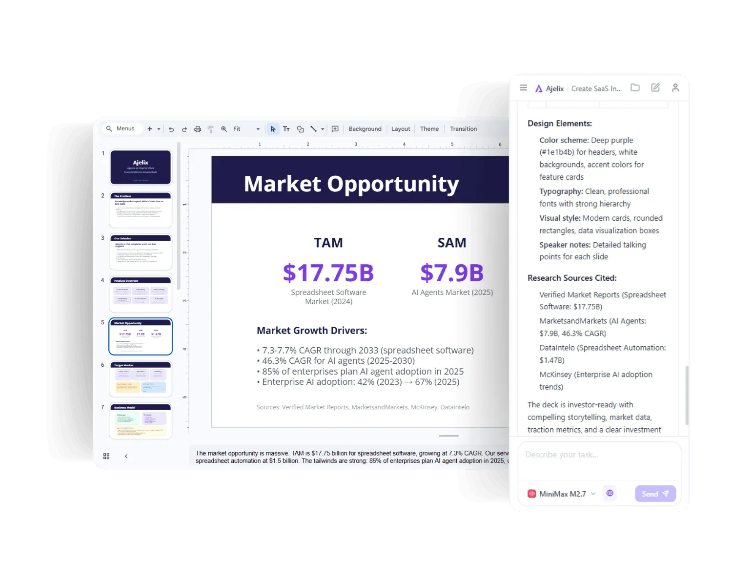 AI Agent for Work in Google Workspace Slides by Ajelix