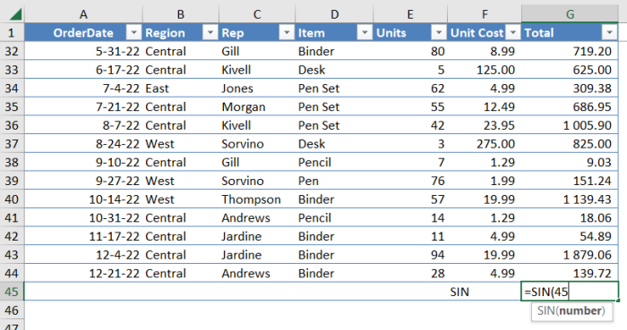 SIN function MS Excel - Formulas and Function sin Excel - Ajelix