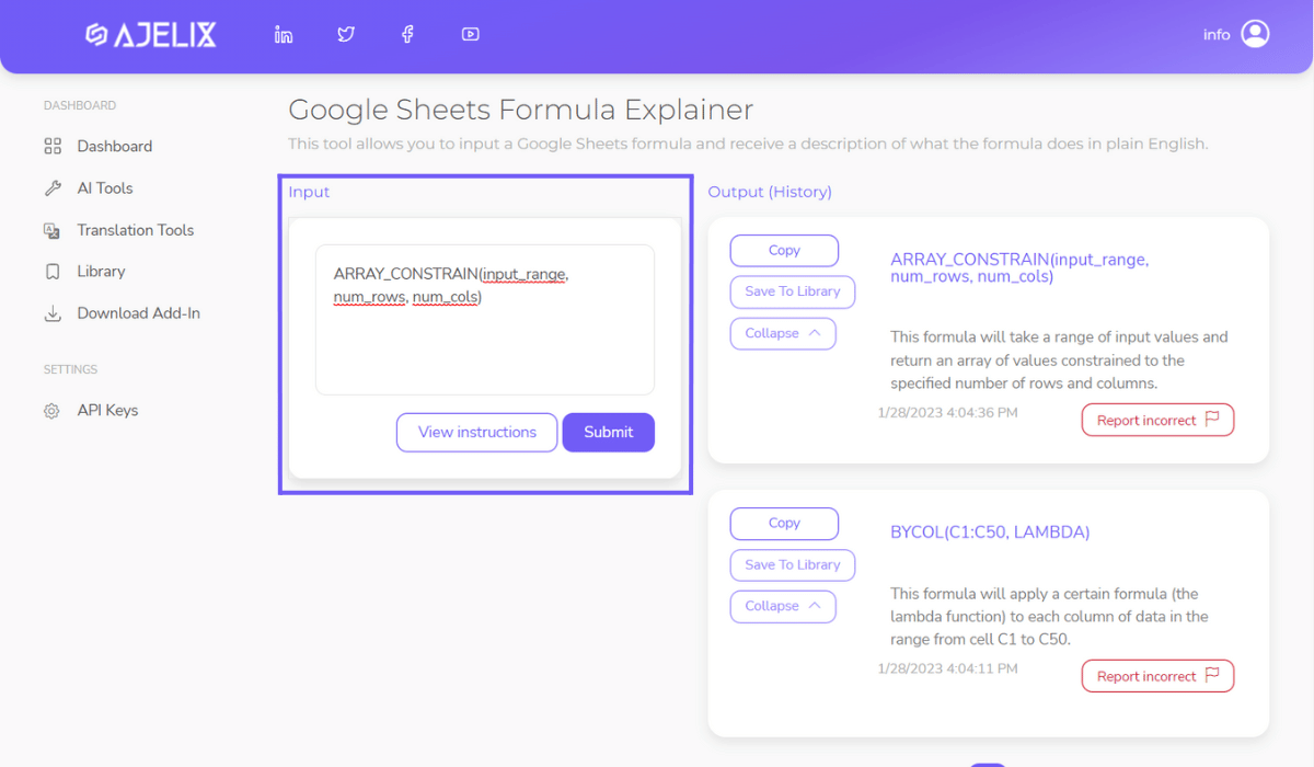 Google Sheets formula explainer - explain formulas - ai tools
