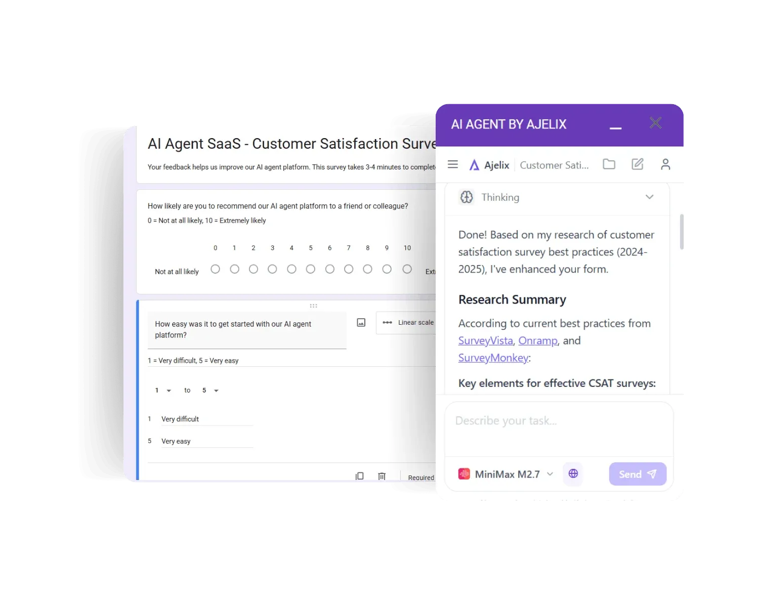 AI Agent for Work in Google Workspace Forms by Ajelix