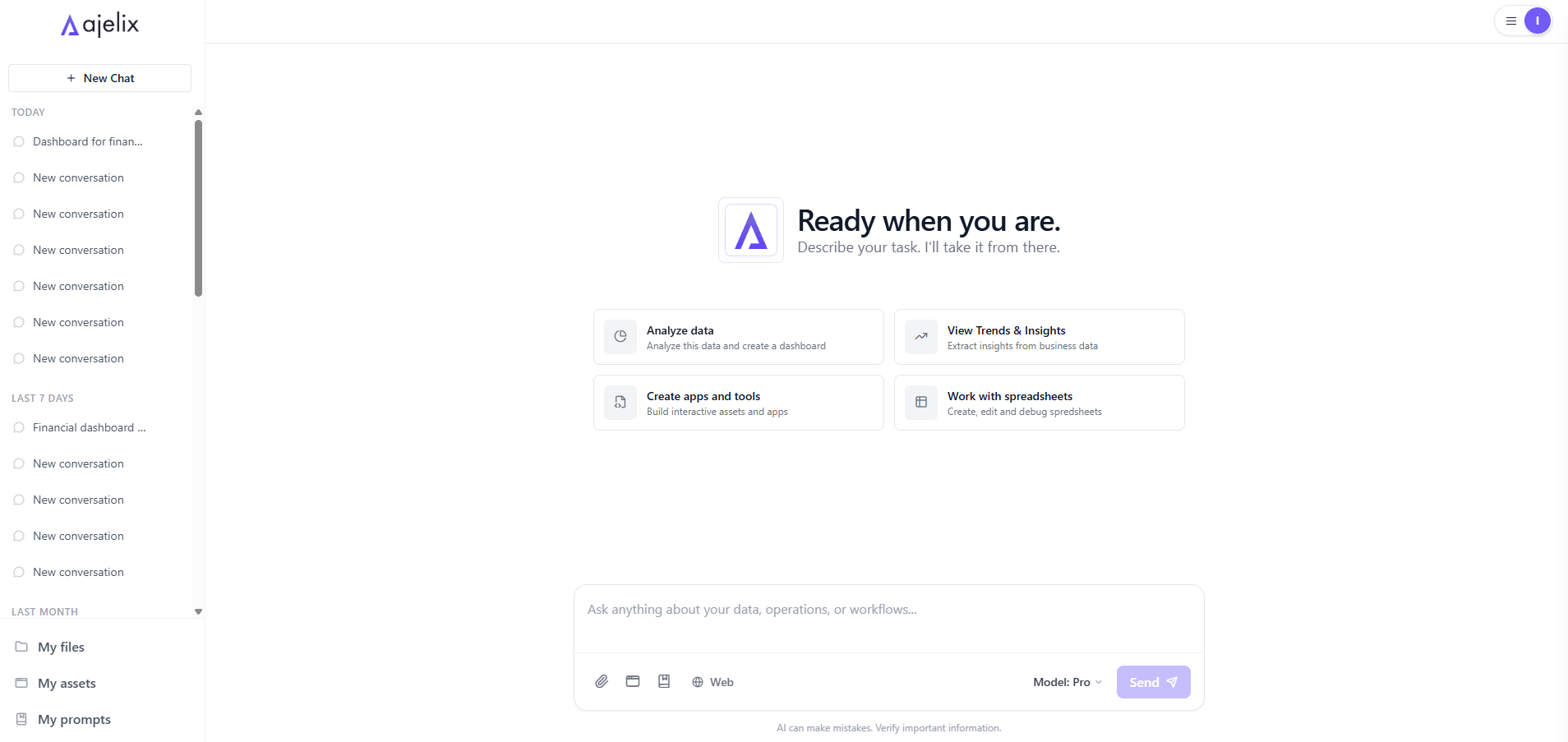 ai chat interface from ajelix, ai chat for work
