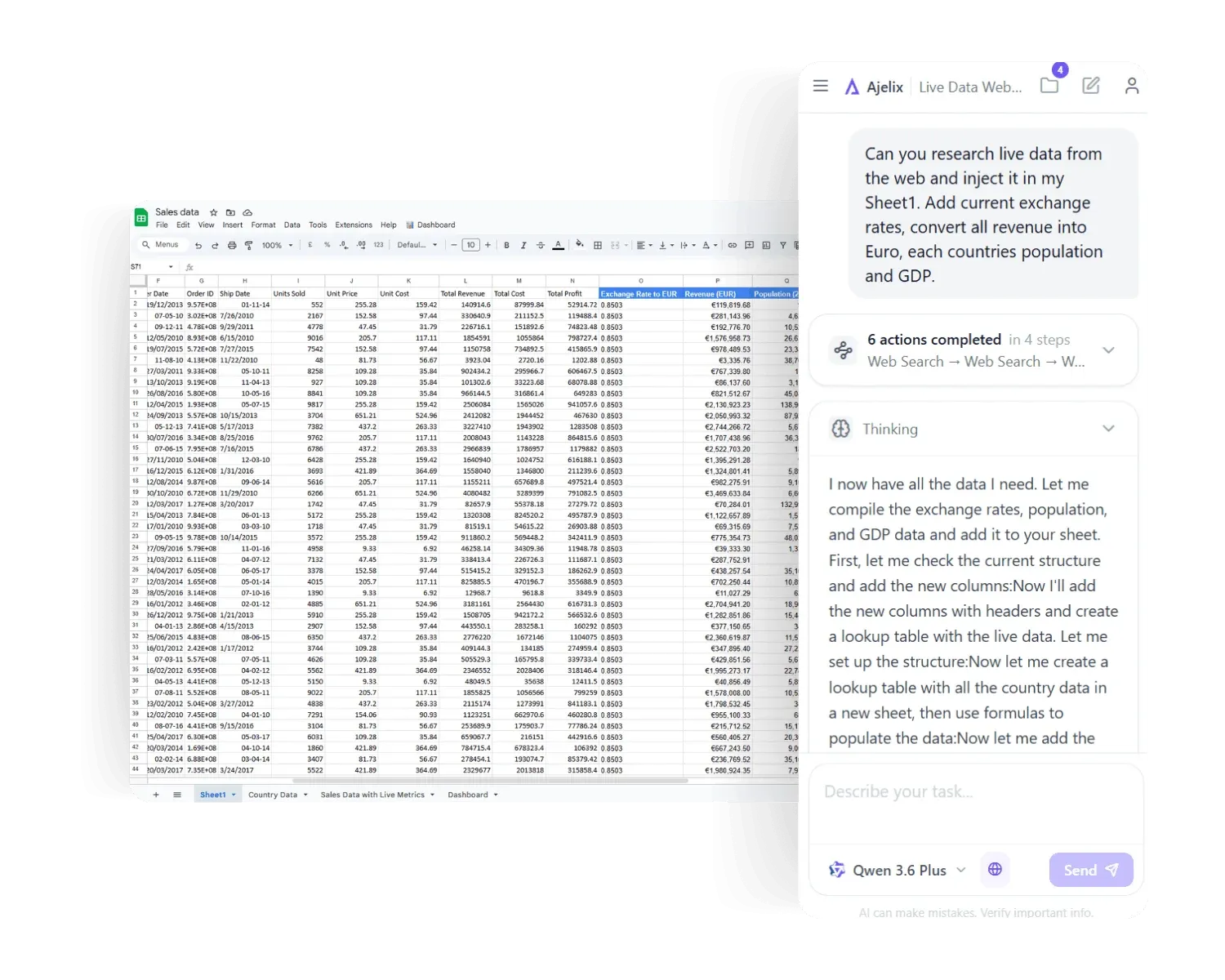Google Sheets Add-On, Data Cleaning, Enrichment & Research by Ajelix