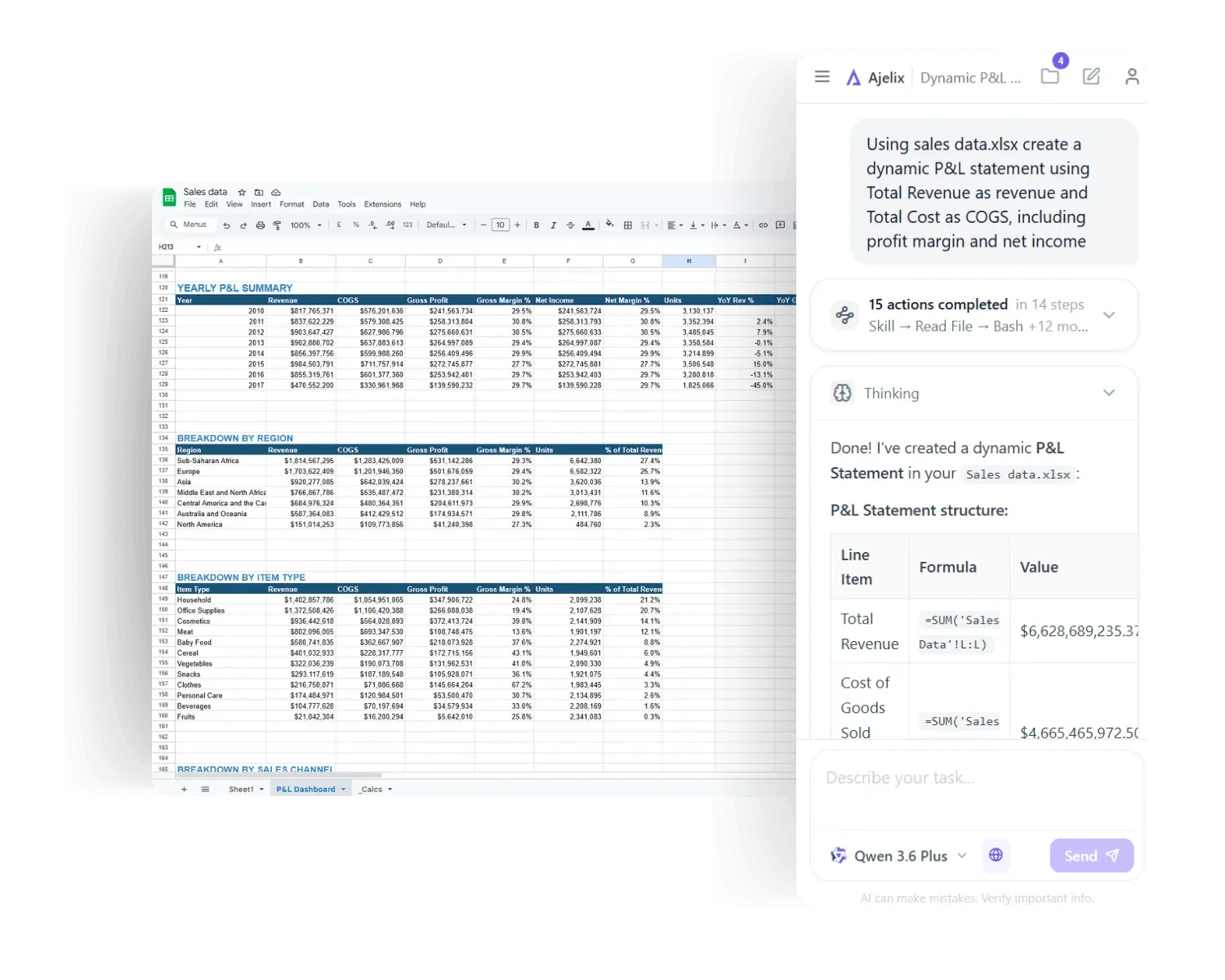 Google Sheets Add-On, Financial Reporting & Analysis by Ajelix