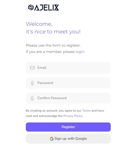 Register on ajelix.com and create a free account to generate formulas screenshot from platform