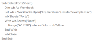 script debugger - screenshot with error code