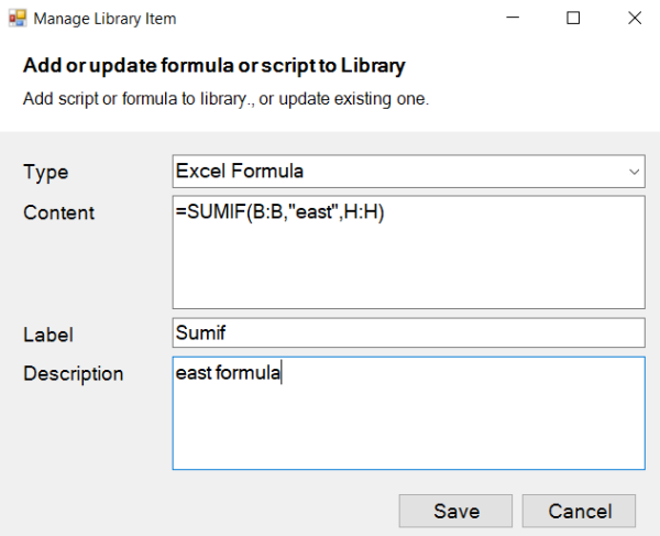 Formula and script library excel add-in