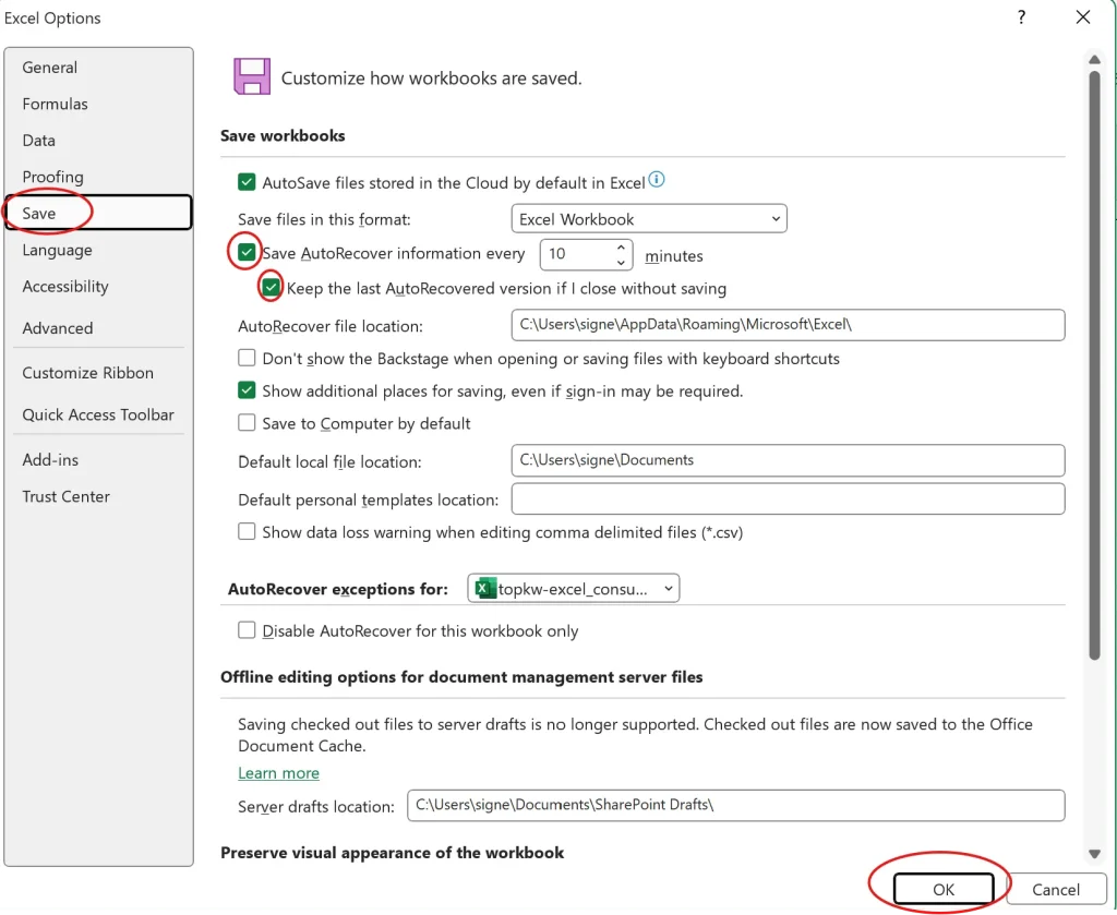 Enabling and Customizing File Auto Recovery Feature in Microsoft Excel