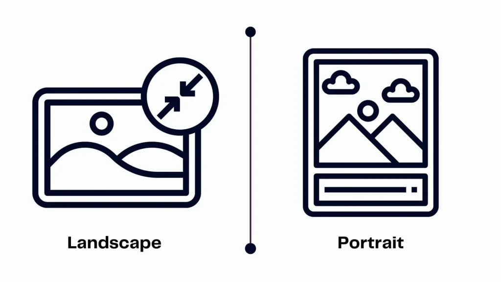 Landscape vs portrait orientation in excel - infographic