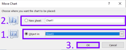 how to move chart in excel