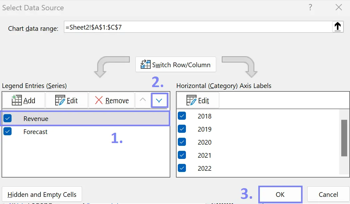 How to reorder legend series in excel chart. Step by step guide on how to do it