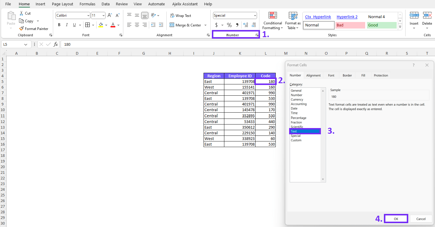 How To Add Leading Zero in Excel - Ajelix