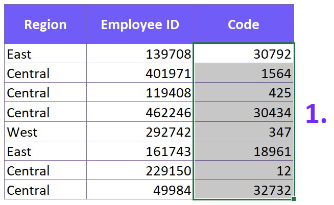 Select the field that you want to edit - screenshot from excel
