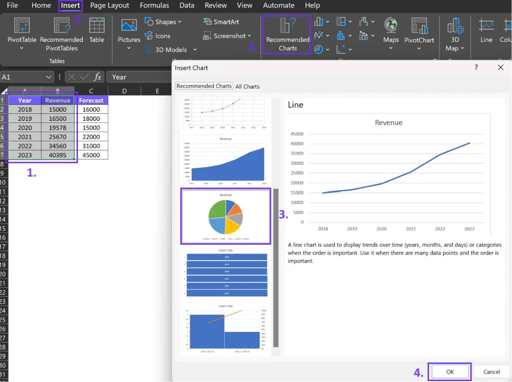 How to createt a basic pie chart in excel - step by step guide
