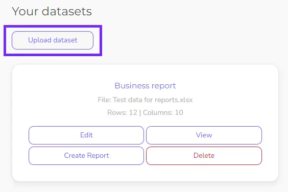 Upload data set on Ajelix portal to create effective dashboard