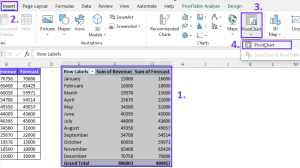 How To Insert A Clustered Column Pivot Chart In Excel Ajelix