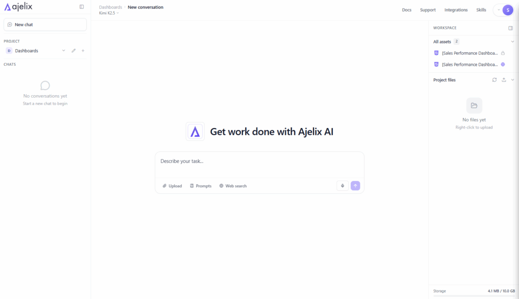Ajelix AI Agent chat interface