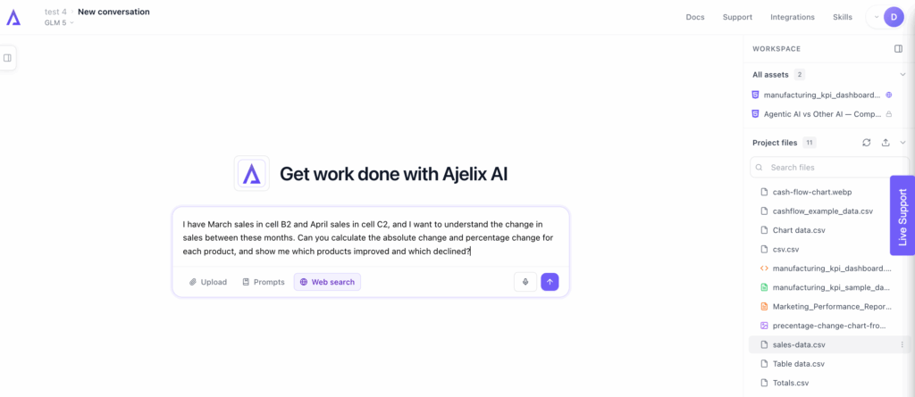 Screenshot from Ajelix with Percentage prompt, image by author