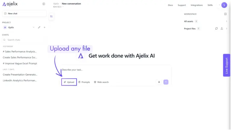 How to upload file in Ajelix