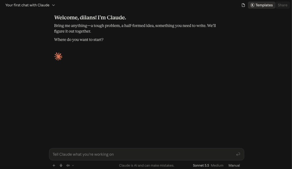 Claude interface