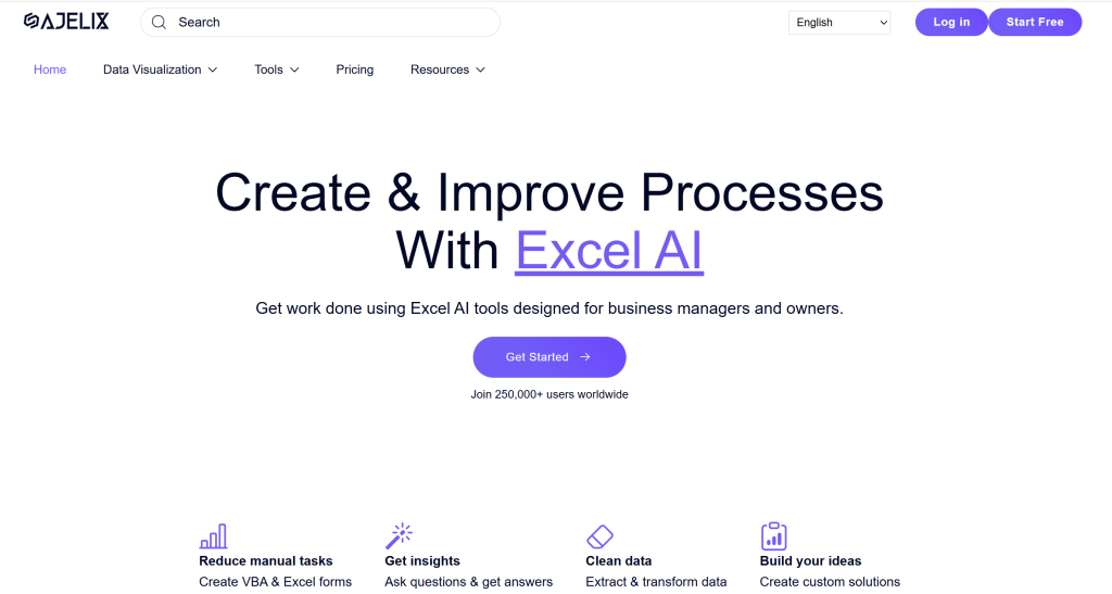 Screenshot of Ajelix Homepage