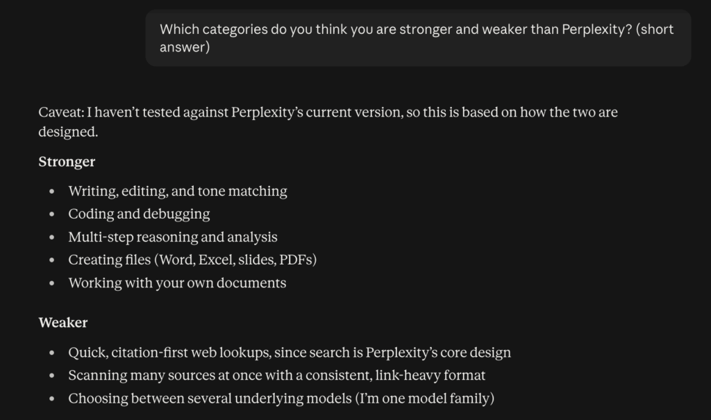 Claude comparison