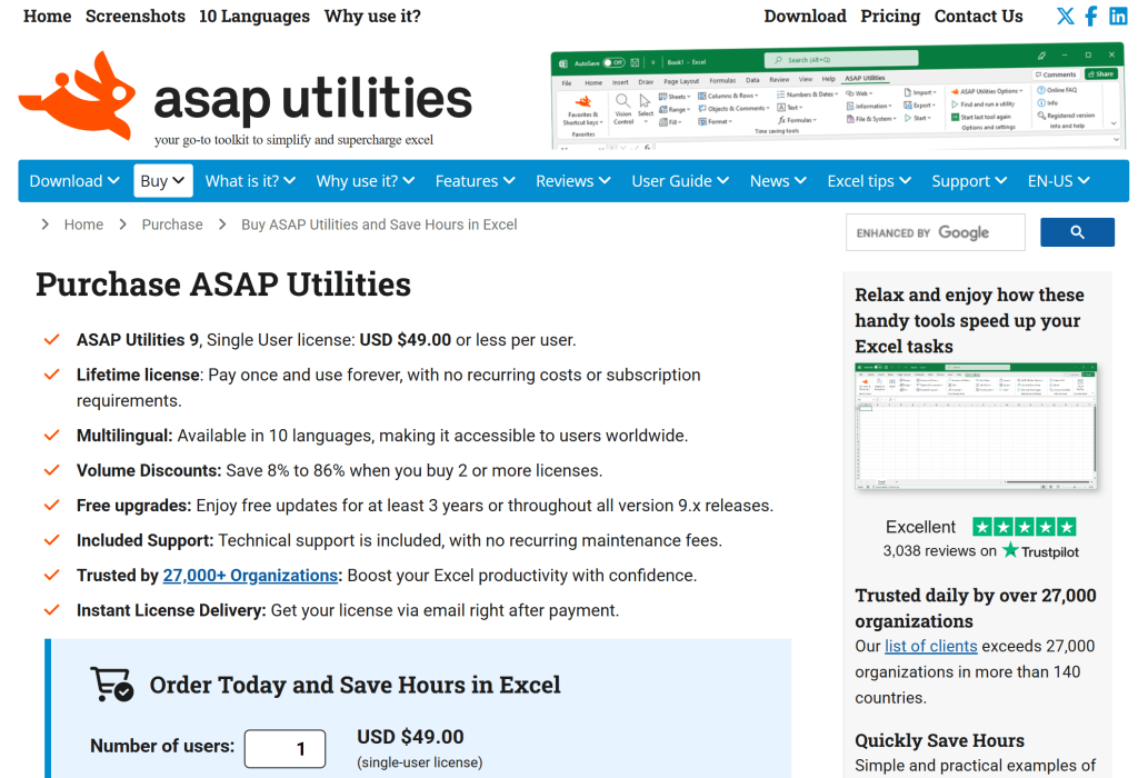 ASAP Utilities Pricing