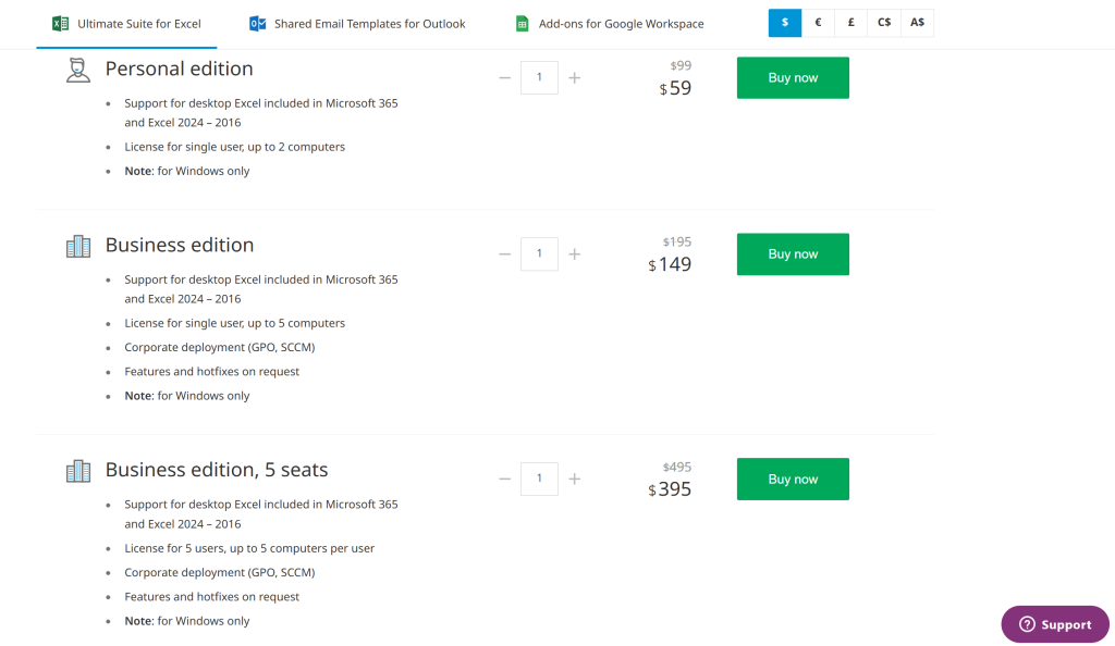 Ablebits Pricing