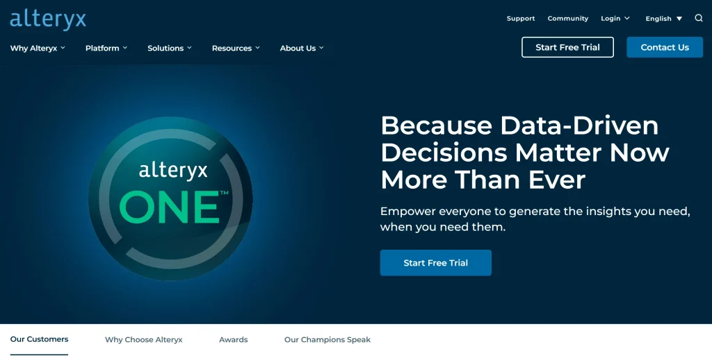 Alteryx Homepage
