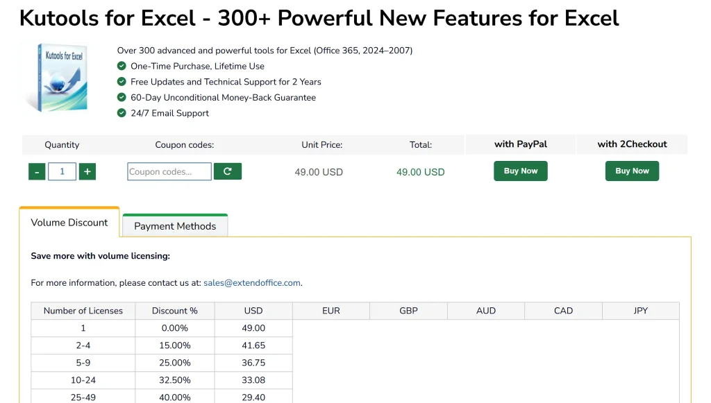 Kutools Pricing