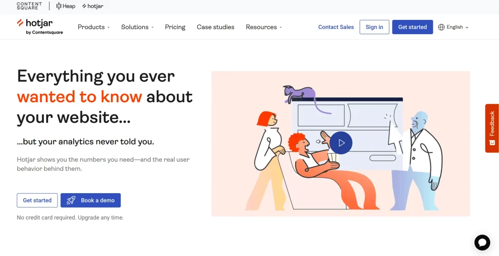 Screenshot of Hotjar Homepage