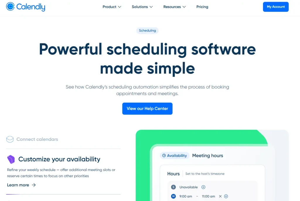 calendly homepage screenshot
