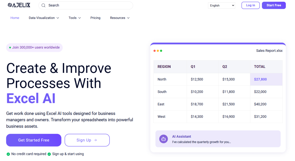 ajelix homepage screenshot