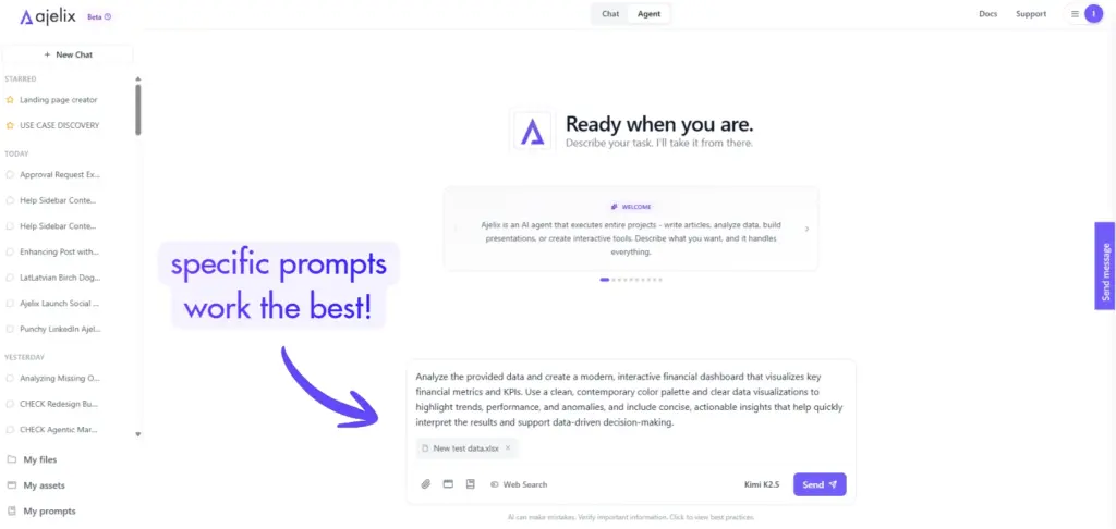example on how to prompt for ai