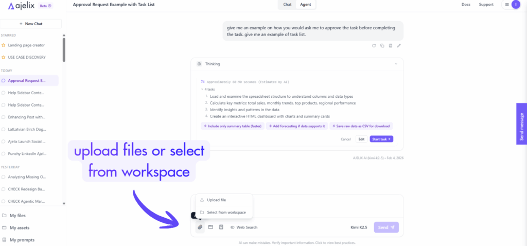 upload files to ai chat like pdfs, csvs, excel, and other formats